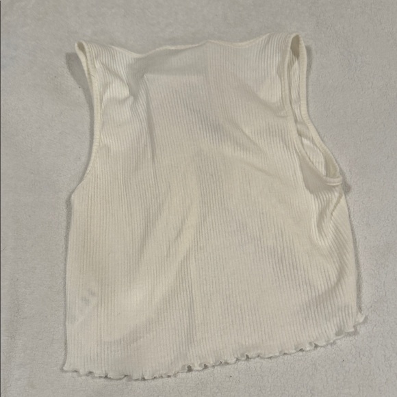 White Ruffled Crop Top - Picture 3 of 4